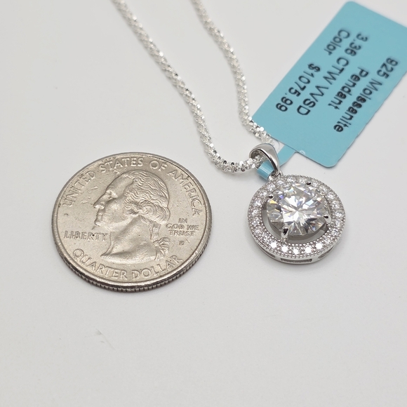 3.36 CTW Moissanite Pendant Necklace - Picture 5 of 10